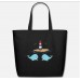 Whale And Lighthouse Black Eco-Friendly Tote Bag